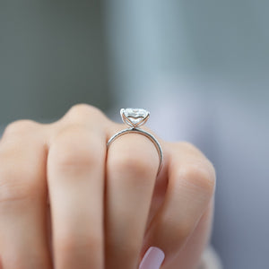 The Pave Alison Set With A 1 Carat Princess Lab Diamond