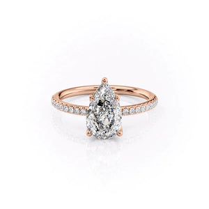The Pave Alison Set With A 2 Carat Pear Lab Diamond