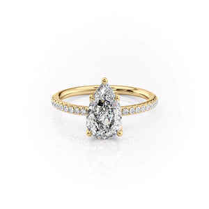 The Pave Alison Set With A 2 Carat Pear Lab Diamond