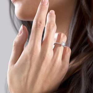 The Pave Alison Set With A 2 Carat Round Lab Diamond