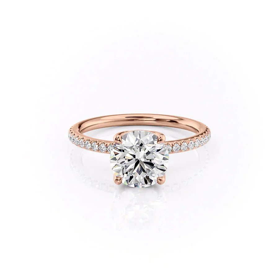 The Pave Alison Set With A 2.5 Carat Round Lab Diamond