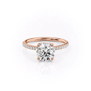 The Pave Alison Set With A 3.5 Carat Round Moissanite