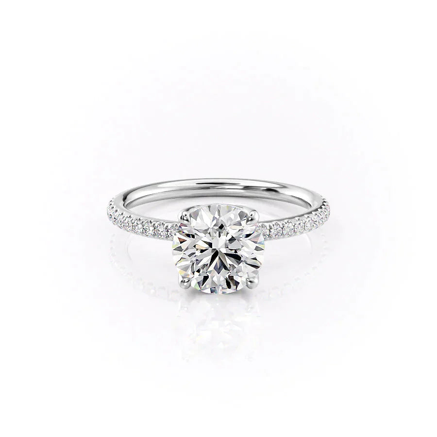 The Pave Alison Set With A 2 Carat Round Lab Diamond