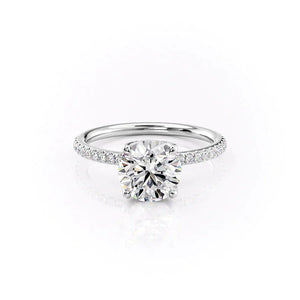 The Pave Alison Set With A 1.5 Carat Round Lab Diamond