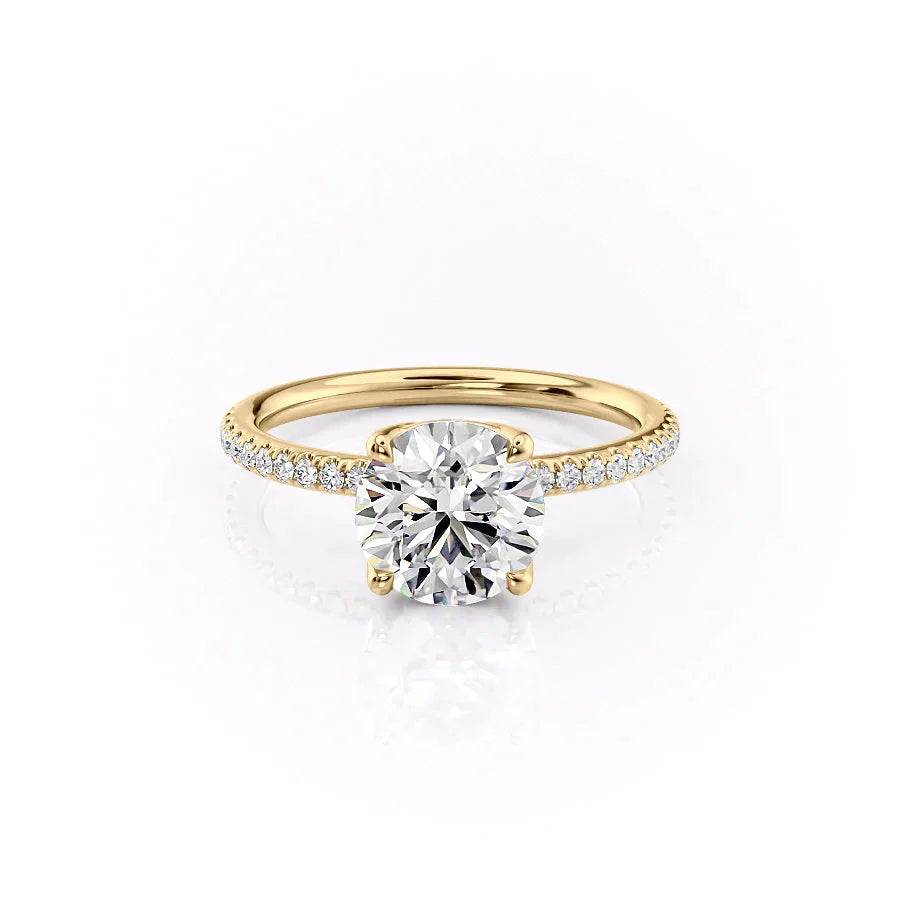 The Pave Alison Set With A 1 Carat Round Lab Diamond