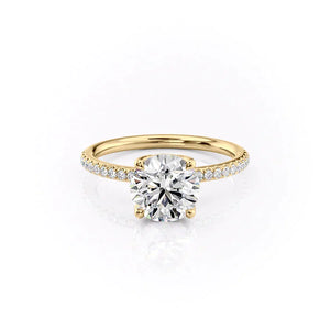 The Pave Alison Set With A 1.5 Carat Round Lab Diamond