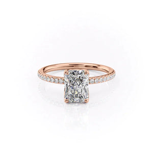 The Pave Alison Set With A 2.5 Carat Radiant Lab Diamond