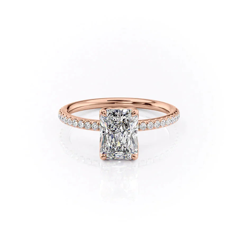 The Pave Alison Set With A 2 Carat Radiant Lab Diamond