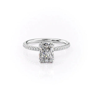 The Pave Alison Set With A 4.5 Carat Radiant Moissanite