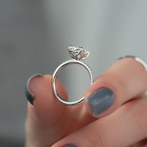 The Pave Alison Set With A 3 Carat Radiant Lab Diamond