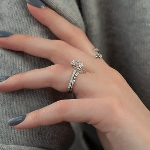 The Pave Alison Set With A 3 Carat Radiant Lab Diamond