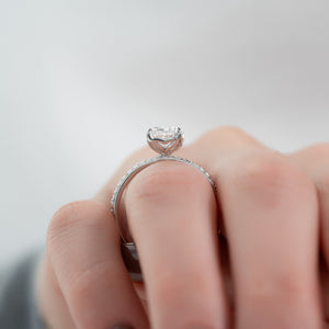 The Pave Alison Set With A 3 Carat Radiant Lab Diamond