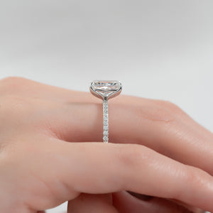 The Pave Alison Set With A 3 Carat Radiant Lab Diamond