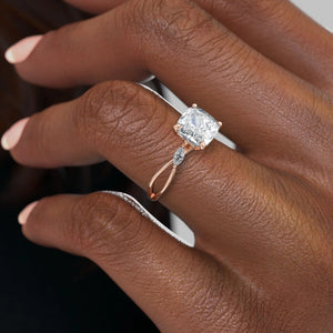 The Kelsey Set With A 2 Carat Cushion Lab Diamond
