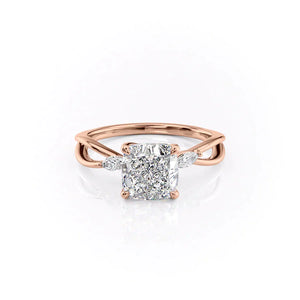 The Kelsey Set With A 1.5 Carat Cushion Lab Diamond