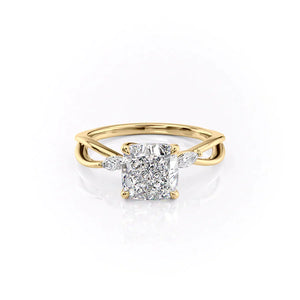 The Kelsey Set With A 3 Carat Cushion Lab Diamond