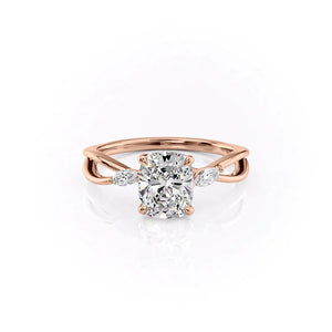 The Kelsey Set With A Elongated Cushion Moissanite