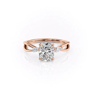 The Kelsey Set With A 1 Carat Elongated Cushion Lab Diamond