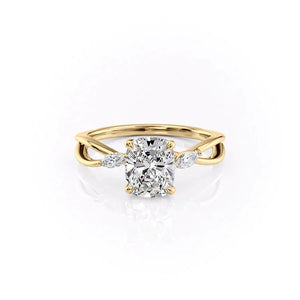 The Kelsey Set With A Elongated Cushion Moissanite
