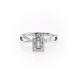 The Kelsey Set With A 2.5 Carat Emerald Lab Diamond