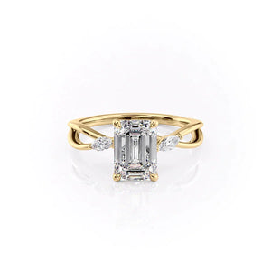 The Kelsey Set With A 1 Carat Emerald Lab Diamond