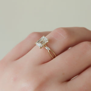 The Kelsey Set With A 2 Carat Emerald Lab Diamond