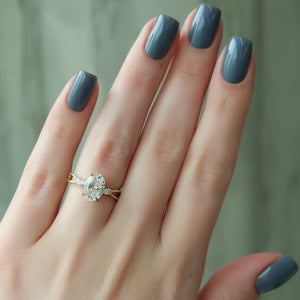 The Kelsey Set With A 3 Carat Oval Lab Diamond