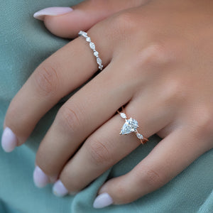 The Kelsey Set With A 3 Carat Pear Lab Diamond