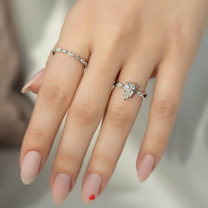 The Kelsey Set With A 1 Carat Pear Lab Diamond