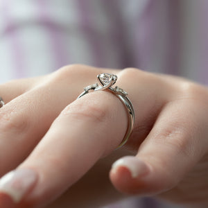 The Kelsey Set With A 3 Carat Round Lab Diamond