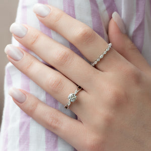 The Kelsey Set With A 3 Carat Round Lab Diamond