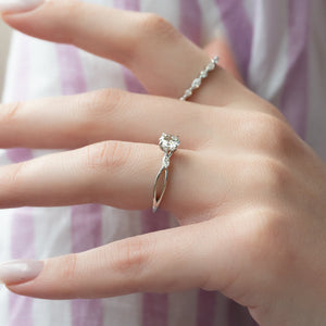 The Kelsey Set With A 3 Carat Round Lab Diamond