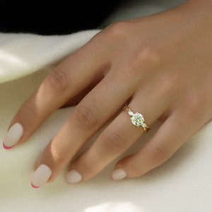 The Kelsey Set With A 3 Carat Round Lab Diamond