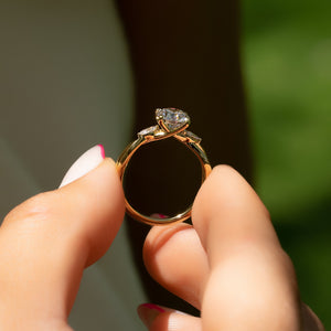 The Kelsey Set With A 3 Carat Round Lab Diamond