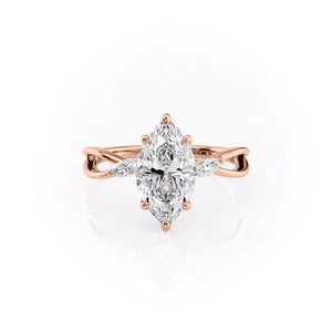 The Kelsey Set With A 2.5 Carat Marquise Lab Diamond