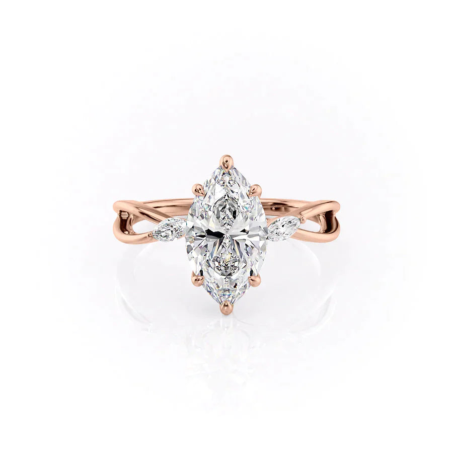 The Kelsey Set With A 2 Carat Marquise Lab Diamond