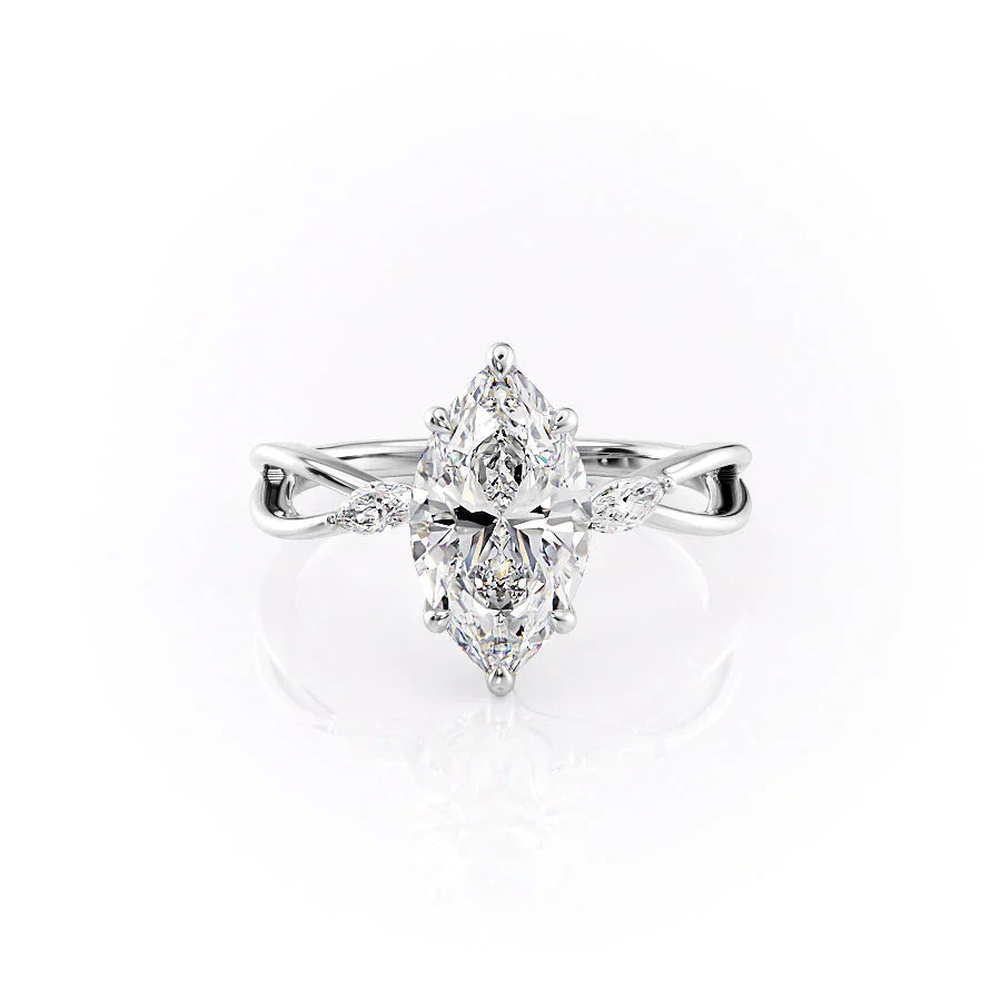 The Kelsey Set With A 1 Carat Marquise Moissanite