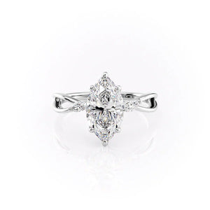 The Kelsey Set With A 1 Carat Marquise Moissanite