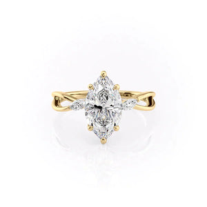 The Kelsey Set With A 1.5 Carat Marquise Lab Diamond