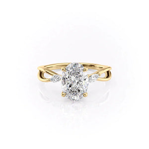 The Kelsey Set With A 2 Carat Oval Lab Diamond