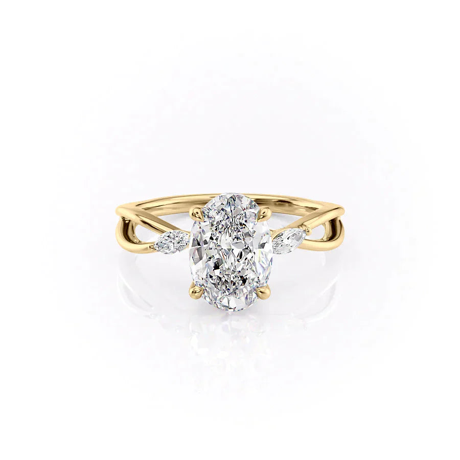 The Kelsey Set With A 3 Carat Oval Lab Diamond