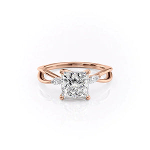 The Kelsey Set With A 3 Carat Princess Lab Diamond