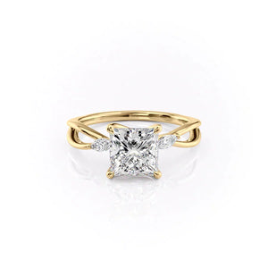 The Kelsey Set With A 3 Carat Princess Lab Diamond