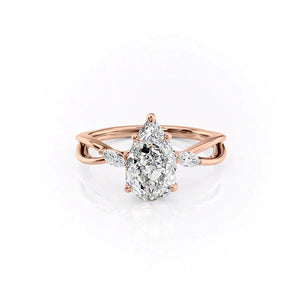 The Kelsey Set With A 1.5 Carat Pear Lab Diamond