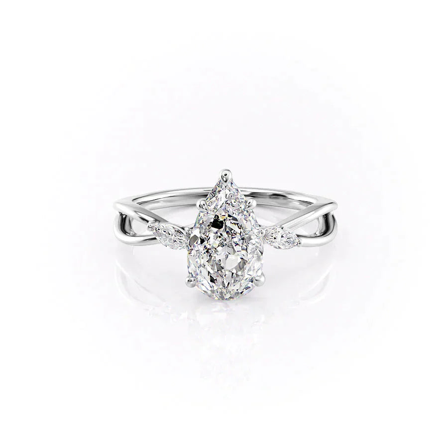 The Kelsey Set With A 1 Carat Pear Lab Diamond