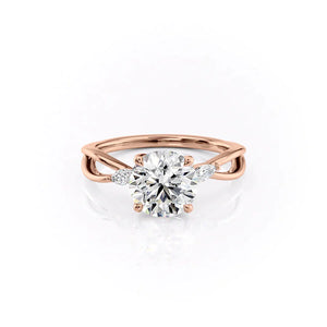The Kelsey Set With A 3 Carat Round Lab Diamond
