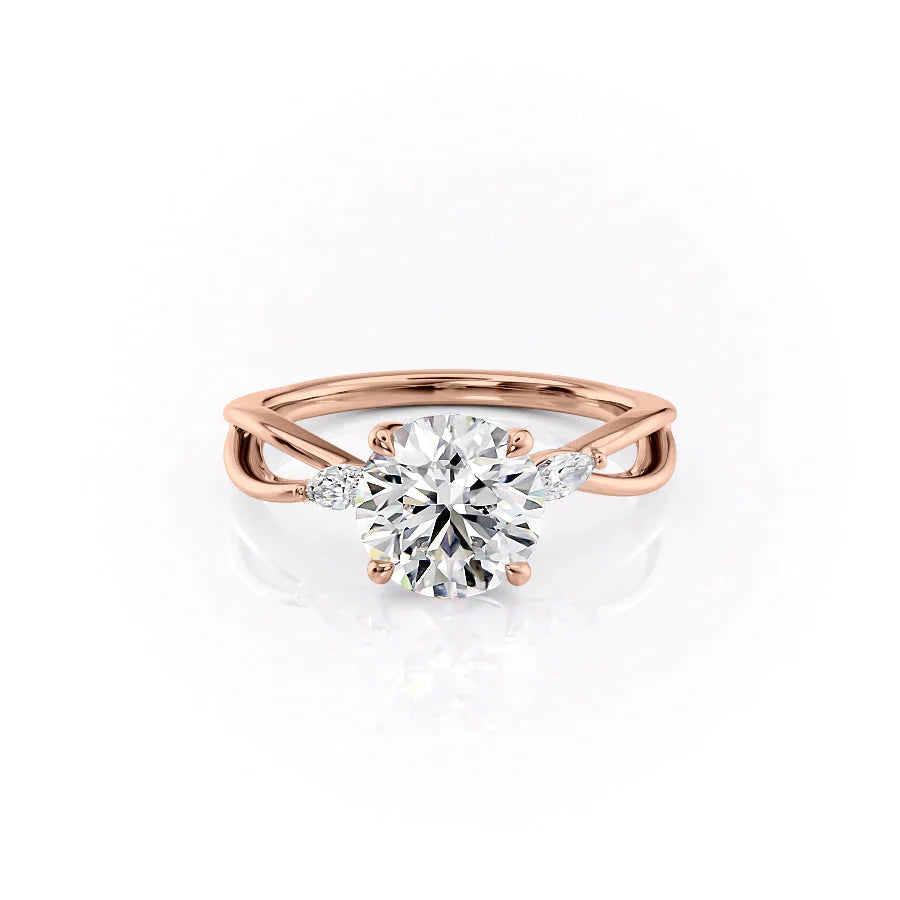 The Kelsey Set With A 1 Carat Round Lab Diamond
