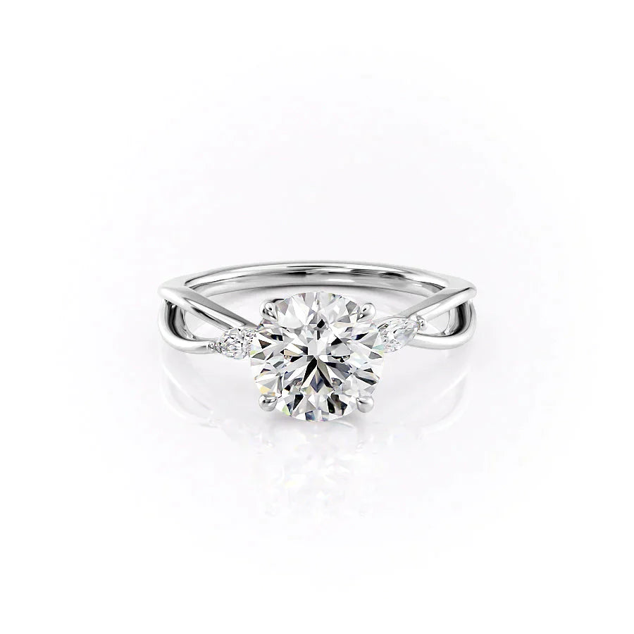 The Kelsey Set With A 2.5 Carat Round Lab Diamond