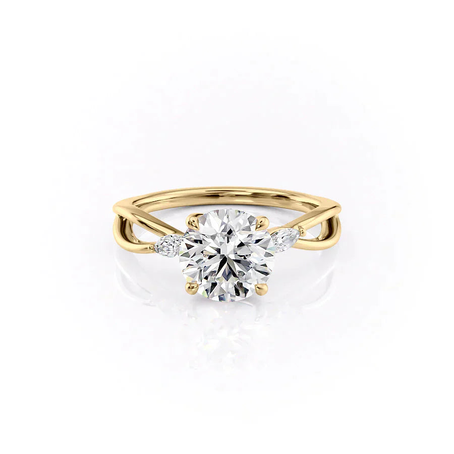 The Kelsey Set With A 3 Carat Round Lab Diamond