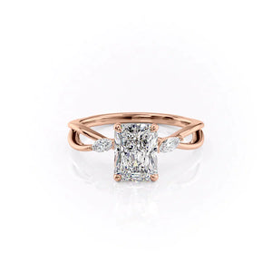 The Kelsey Set With A 2 Carat Radiant Lab Diamond